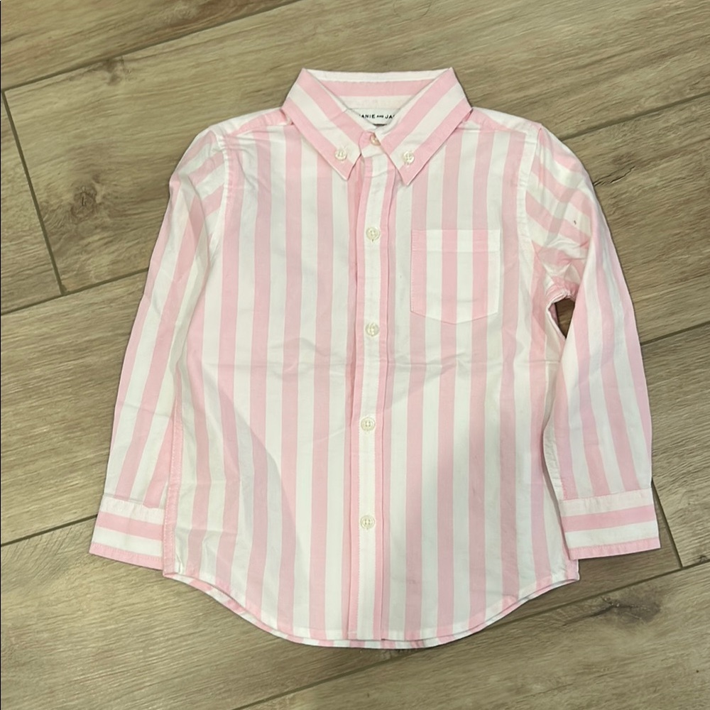 Pink and White Striped Kids Shirt